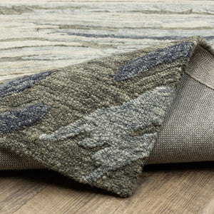 Oriental Weavers Kipton Hand-Tufted Wool Runner 2'6"X8' – Abstract Space-Dyed Grey & Blue Rug With Dense Pile And Durable Texture KKIP04076243ST