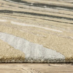 Oriental Weavers Kipton Hand-tufted Indoor Area Rug: Textural Design In Softly Saturated Blue, Green, And Copper Tones Grey,Golden Tan Wool Kkip05076243st