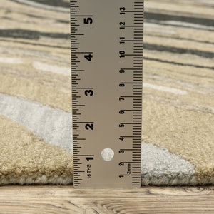 Oriental Weavers Kipton Hand-tufted Indoor Area Rug: Textural Design In Softly Saturated Blue, Green, And Copper Tones Grey,Golden Tan Wool Kkip05076243st