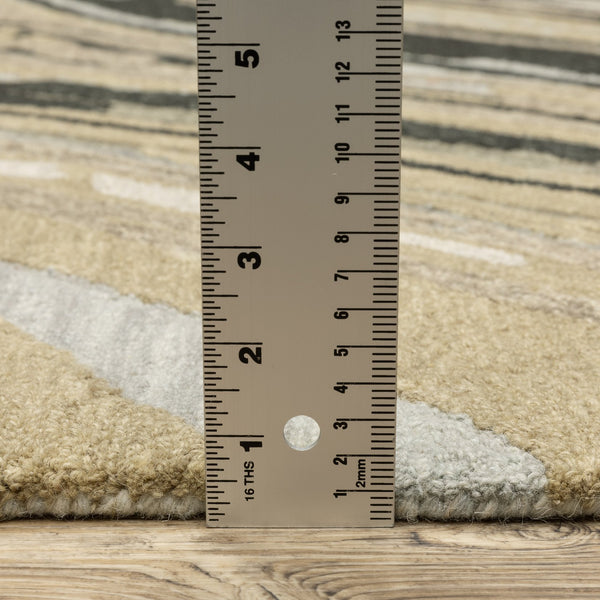 Oriental Weavers Kipton Hand-tufted Indoor Area Rug: Textural Design In Softly Saturated Blue, Green, And Copper Tones Grey,Golden Tan Wool Kkip05076243st