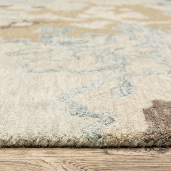 Oriental Weavers Kipton Hand-tufted Wool Area Rug - Organic Design In Soft Blue, Green, Copper, And Gold Tones Beige,Blue Wool Kkip06152243st