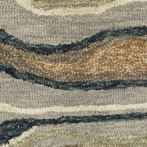 Oriental Weavers Kipton Hand-tufted Wool Area Rug – Textured Design In Soft Blue, Green, Copper, And Gold Tones Grey,Blue Wool Kkip07243304st
