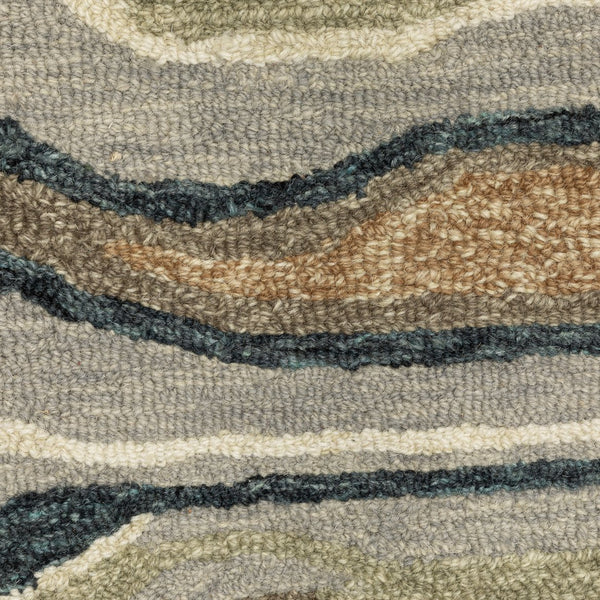 Oriental Weavers Kipton Hand-tufted Wool Area Rug – Textured Design In Soft Blue, Green, Copper, And Gold Tones Grey,Blue Wool Kkip07243304st