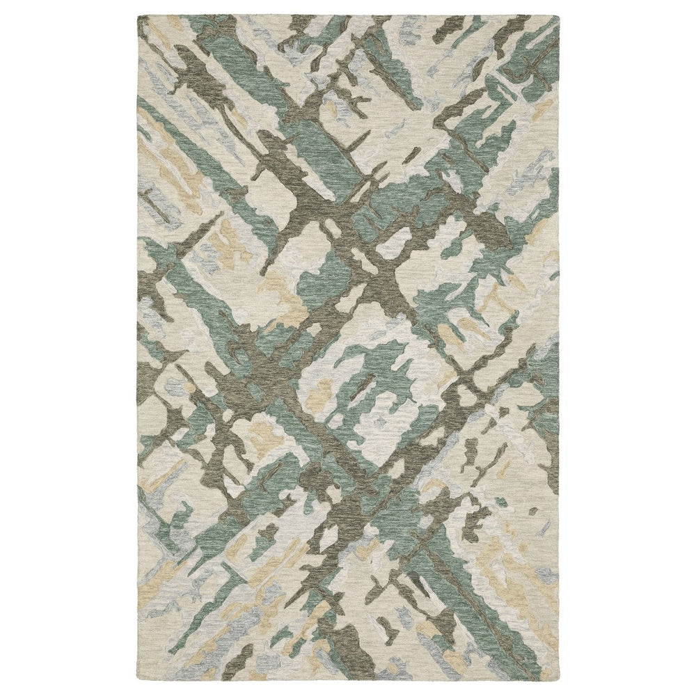Oriental Weavers Kipton Hand-tufted Indoor Area Rug - Organic Design In Soft Blue, Green, Copper & Gold Tones Grey,Teal Wool Kkip08243304st