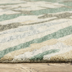 Oriental Weavers Kipton Hand-tufted Indoor Area Rug - Organic Design In Soft Blue, Green, Copper & Gold Tones Grey,Teal Wool Kkip08076243st