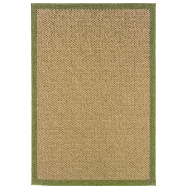 Oriental Weavers Lanai Indoor/Outdoor Area Rug - Stylish, Stain-resistant Design For Casual Entertaining Outdoors Beige,Green Polypropylene L525g6055115st
