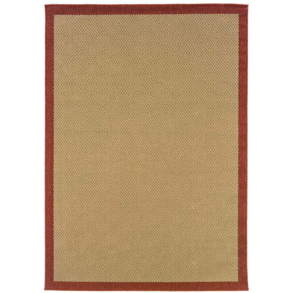 Oriental Weavers Lanai Indoor/Outdoor Area Rug - Stylish Stain-resistant Design For Casual Entertaining & Decor Beige,Red Polypropylene L525o8055115st