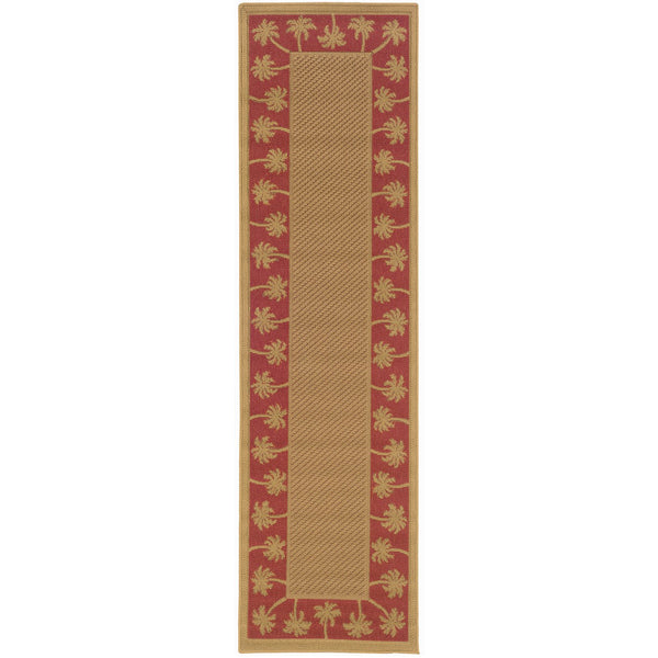 Oriental Weavers Lanai Indoor/Outdoor Area Rug - Stylish, Stain-resistant Design For Relaxed Living Spaces Beige,Red Polypropylene L606c8068230st