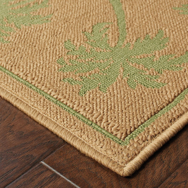 Oriental Weavers Lanai Indoor/Outdoor Area Rug - Stylish Natural Sisal Inspired Design For Relaxed Social Spaces Beige,Green Polypropylene L606g6073135st