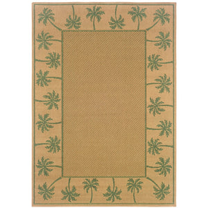 Oriental Weavers Lanai Indoor/Outdoor Area Rug - Stylish Natural Sisal Inspired Design For Relaxed Social Spaces Beige,Green Polypropylene L606g6073135st