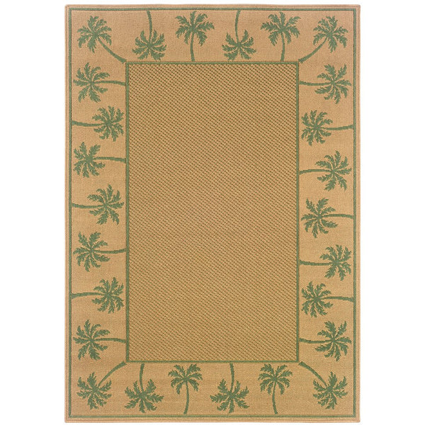 Oriental Weavers Lanai Indoor/Outdoor Area Rug - Stylish Natural Sisal Inspired Design For Relaxed Social Spaces Beige,Green Polypropylene L606g6073135st