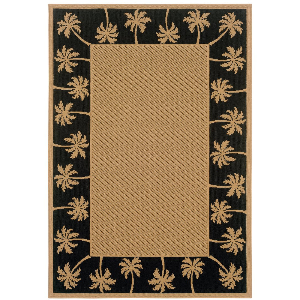 Oriental Weavers Lanai Indoor/Outdoor Area Rug - Stylish Natural Sisal Design With Stain-resistant Durability Beige,Black Polypropylene L606k5073135st