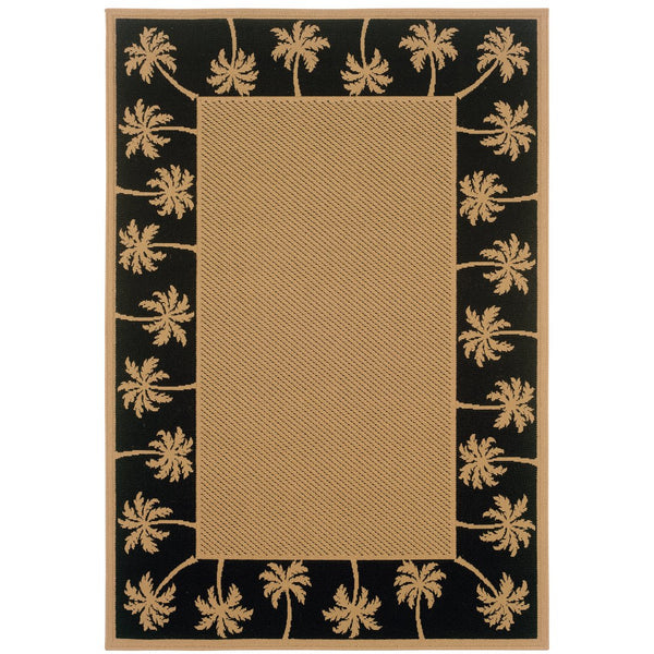 Oriental Weavers Lanai Indoor/Outdoor Area Rug - Stylish Natural Sisal Design With Stain-resistant Durability Beige,Black Polypropylene L606k5073135st