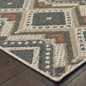Oriental Weavers Latitude Indoor/Outdoor Area Rug - Elegant Multicolor Design In Sophisticated Patterns And Textures Grey,Orange Polypropylene L002x3240305st