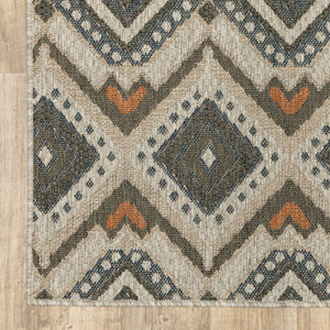 Oriental Weavers Latitude Indoor/Outdoor Area Rug - Elegant Multicolor Design In Sophisticated Patterns And Textures Grey,Orange Polypropylene L002x3240305st
