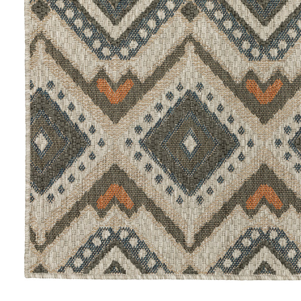 Oriental Weavers Latitude Indoor/Outdoor Area Rug - Elegant Multicolor Design In Sophisticated Patterns And Textures Grey,Orange Polypropylene L002x3240305st