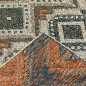 Oriental Weavers Latitude Indoor/Outdoor Area Rug - Elegant Multicolor Design In Sophisticated Patterns And Textures Grey,Orange Polypropylene L002x3240305st