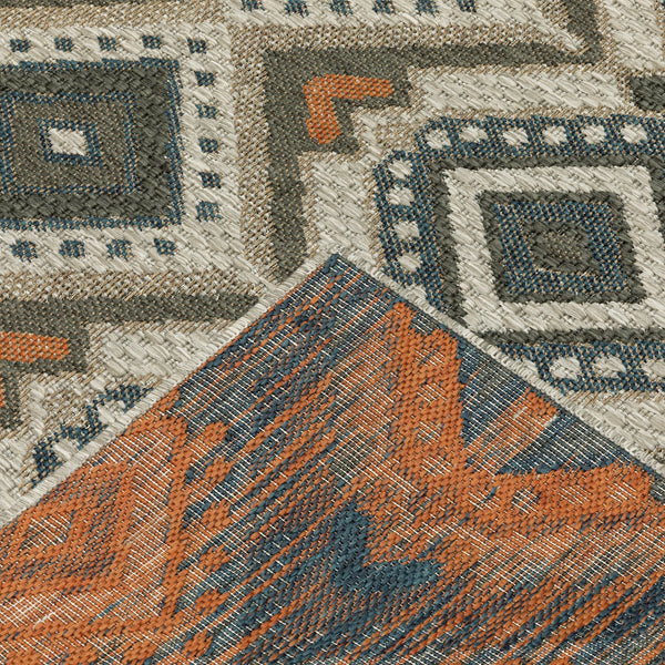 Oriental Weavers Latitude Indoor/Outdoor Area Rug - Elegant Multicolor Design In Sophisticated Patterns And Textures Grey,Orange Polypropylene L002x3240305st