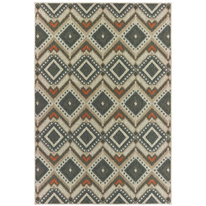 Oriental Weavers Latitude Indoor/Outdoor Area Rug - Elegant Multicolor Design In Sophisticated Patterns And Textures Grey,Orange Polypropylene L002x3240305st