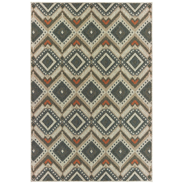 Oriental Weavers Latitude Indoor/Outdoor Area Rug - Elegant Multicolor Design In Sophisticated Patterns And Textures Grey,Orange Polypropylene L002x3240305st