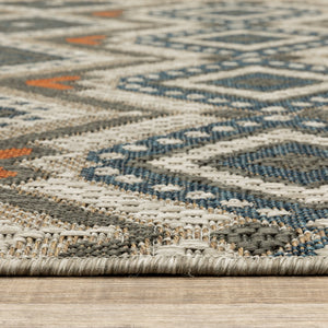 Oriental Weavers Latitude Indoor/Outdoor Area Rug - Elegant Multicolor Design In Sophisticated Patterns And Textures Grey,Orange Polypropylene L002x3240305st