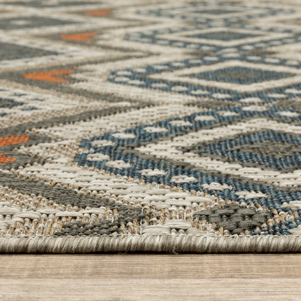 Oriental Weavers Latitude Indoor/Outdoor Area Rug - Elegant Multicolor Design In Sophisticated Patterns And Textures Grey,Orange Polypropylene L002x3240305st
