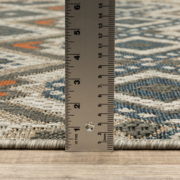 Oriental Weavers Latitude Indoor/Outdoor Area Rug - Elegant Multicolor Design In Sophisticated Patterns And Textures Grey,Orange Polypropylene L002x3240305st