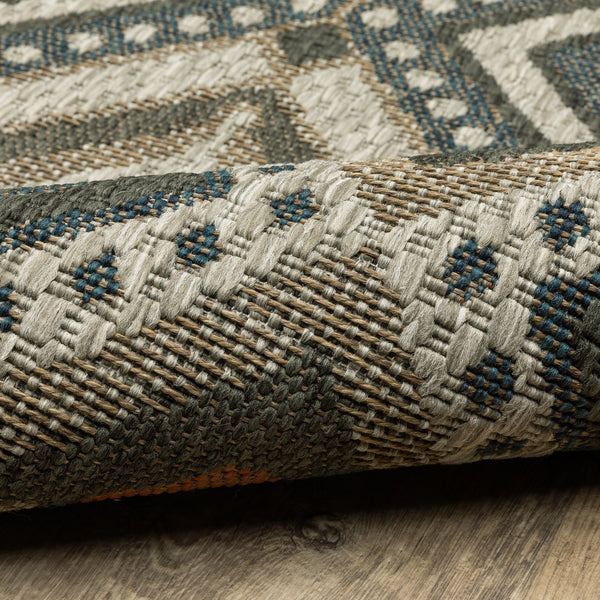 Oriental Weavers Latitude Indoor/Outdoor Area Rug - Elegant Multicolor Design In Sophisticated Patterns And Textures Grey,Orange Polypropylene L002x3240305st