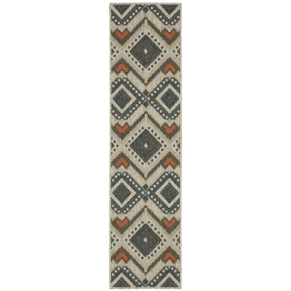 Oriental Weavers Latitude Indoor/Outdoor Area Rug - Elegant Multicolor Design In Sophisticated Patterns And Textures Grey,Orange Polypropylene L002x3058230st