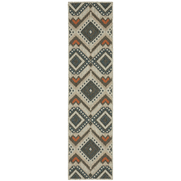 Oriental Weavers Latitude Indoor/Outdoor Area Rug - Elegant Multicolor Design In Sophisticated Patterns And Textures Grey,Orange Polypropylene L002x3058230st