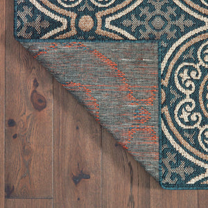 Oriental Weavers Latitude Sophisticated Indoor/Outdoor Area Rug – Stylish Patterns, Easy Care, Multi-color Design Teal,Grey Polypropylene L609b3100152st