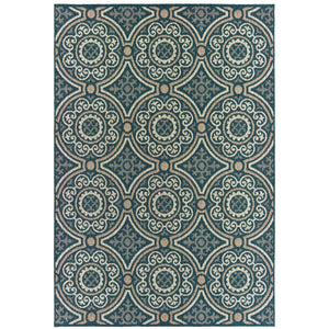 Oriental Weavers Latitude Sophisticated Indoor/Outdoor Area Rug – Stylish Patterns, Easy Care, Multi-color Design Teal,Grey Polypropylene L609b3100152st