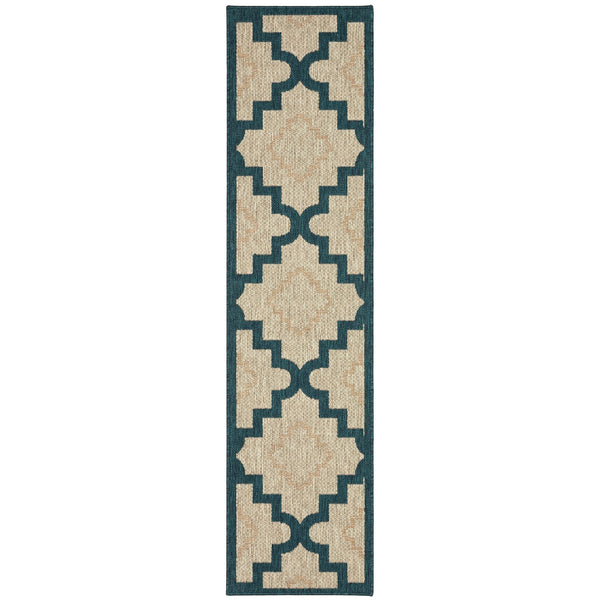 Oriental Weavers Latitude Indoor/Outdoor Area Rug – Stylish, Versatile, And Durable Design For Every Space Grey,Teal Polypropylene L804i3058230st