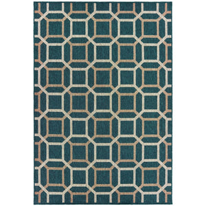 Oriental Weavers Latitude Indoor/Outdoor Area Rug – Stylish, Easy-care Design With Geometric Patterns And Colorful Accents Teal,Grey Polypropylene L806b3200280st