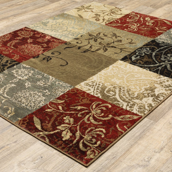 Oriental Weavers Laurel Indoor Area Rug - Vibrant Deep Red, Soft Rain Blue & Elegant Gold Frieze For Any Space Multi,Colored Polypropylene L2798a160213in