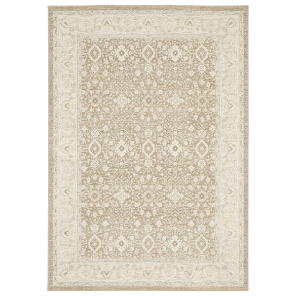 Oriental Weavers Lauren Vintage Distressed Polyester Area Rug with High-low Pile for Modern Living Rooms 9'10"x12'6" LLRN02300380ST