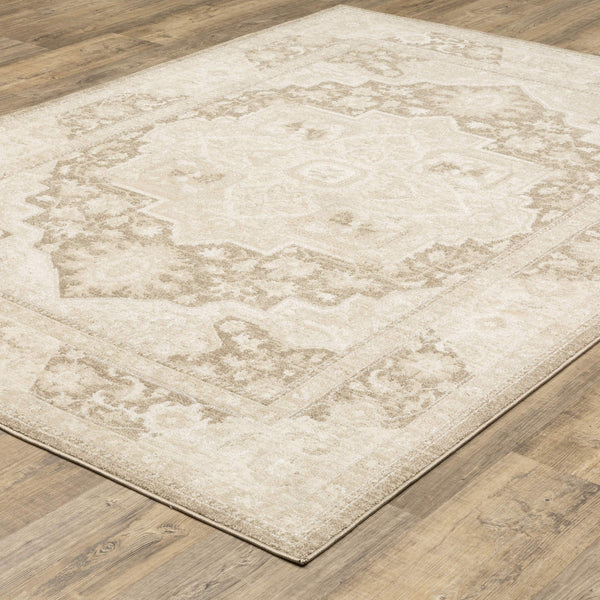 Oriental Weavers Lauren Distressed Traditional Polyester Area Rug with Soft High-low Pile for Living Rooms 5'3"x7' LLRN06160213ST