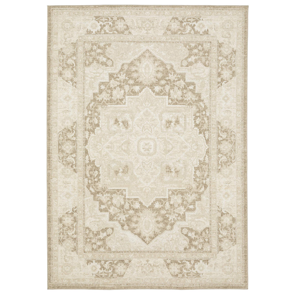 Oriental Weavers Lauren Distressed Traditional Polyester Area Rug with Soft High-low Pile for Living Rooms 5'3"x7' LLRN06160213ST
