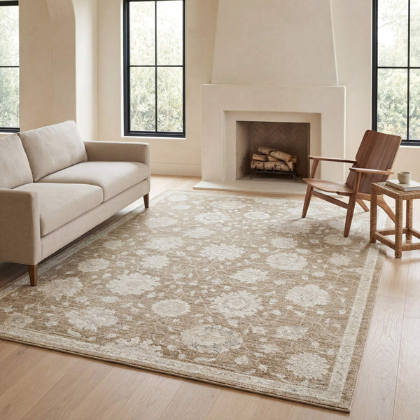 Oriental Weavers Lauren Distressed Traditional Polyester Area Rug with Soft High-low Pile for Living Rooms 5'3"x7' LLRN10160213ST