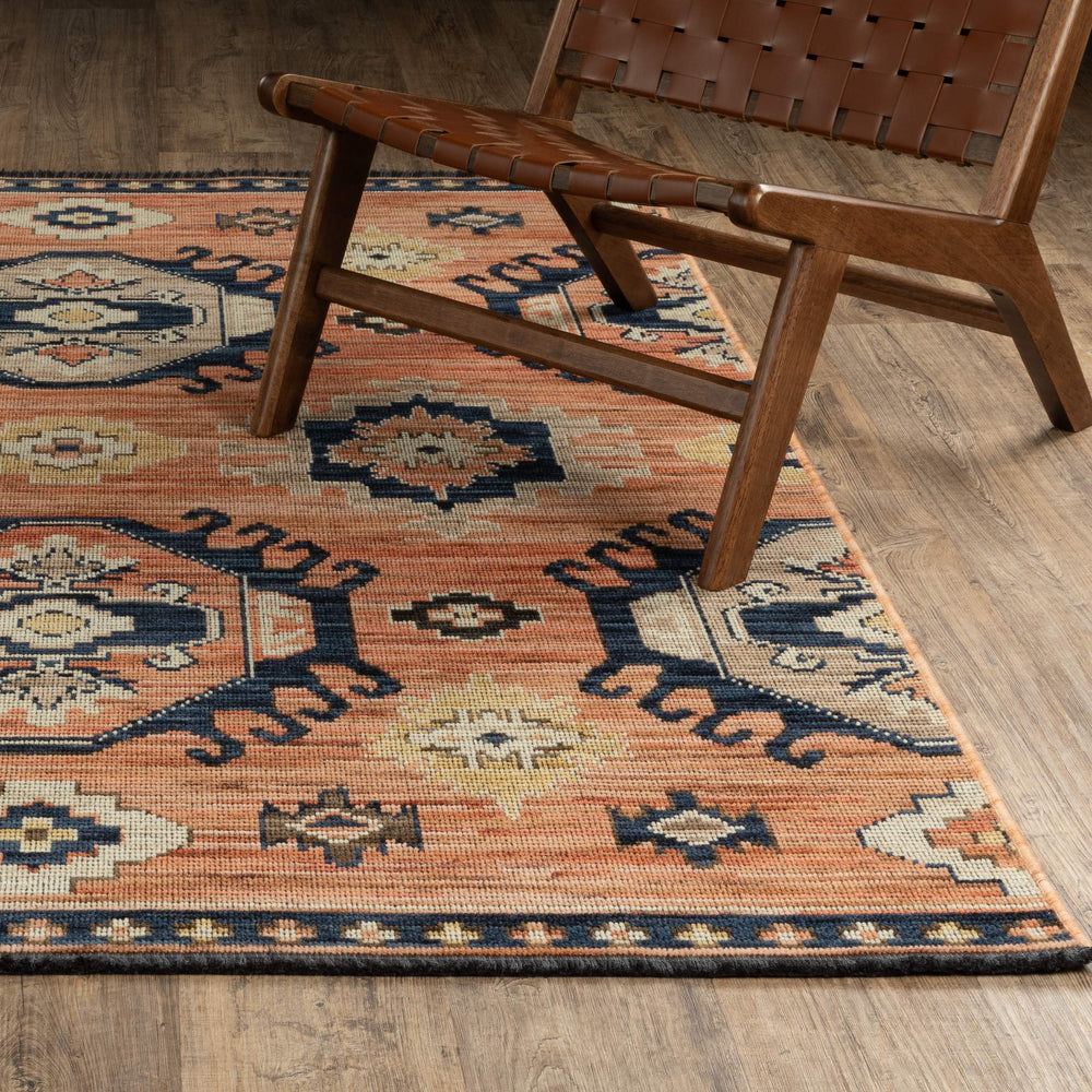 Oriental Weavers Legacy Axminster Wool Nylon Runner Rug Geometric Medallion Global Terracotta Indigo LLGY01078305ST