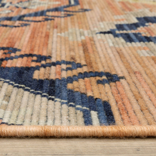 Oriental Weavers Legacy Axminster Wool Nylon Runner Rug Geometric Medallion Global Terracotta Indigo LLGY01078305ST