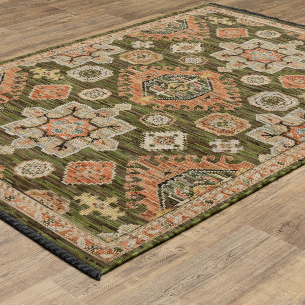 Oriental Weavers Legacy Old World Medallion Wool Nylon Area Rug Axminster Woven with Fringe for Living Room 6'7" x 9'6" LLGY02200290ST