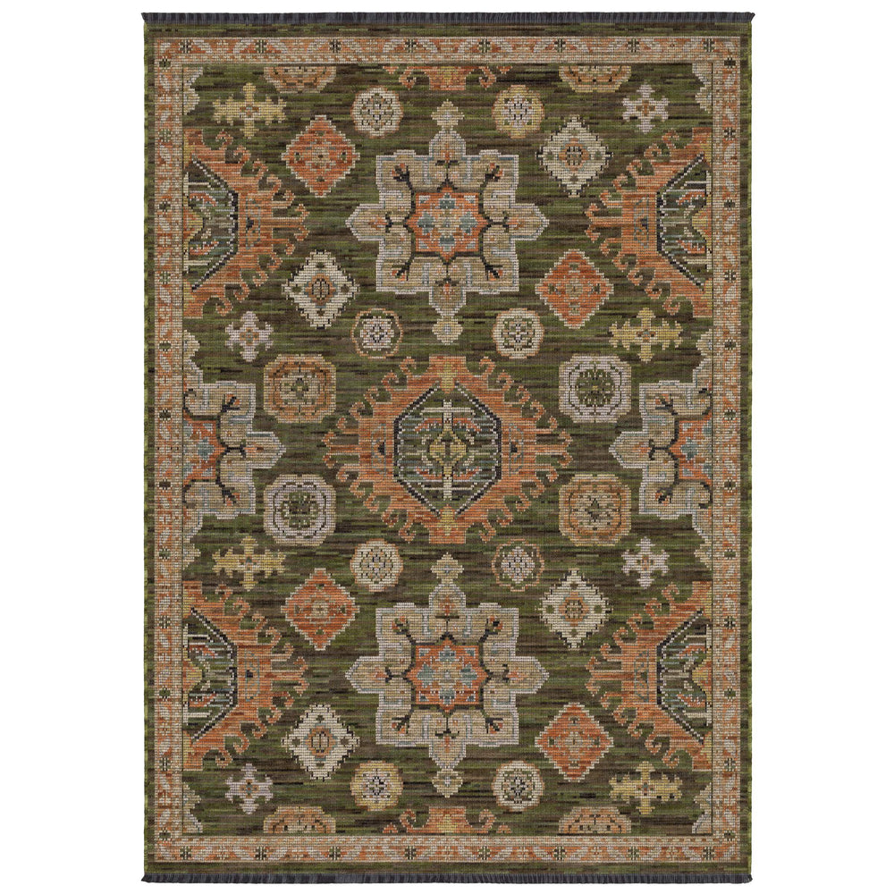 Oriental Weavers Legacy Old World Medallion Wool Nylon Area Rug Axminster Woven with Fringe for Living Room 6'7" x 9'6" LLGY02200290ST