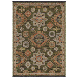 Oriental Weavers Legacy Old World Medallion Wool Nylon Area Rug Axminster Woven with Fringe for Living Room 6'7" x 9'6" LLGY02200290ST