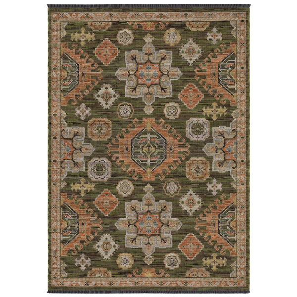 Oriental Weavers Legacy Old World Medallion Wool Nylon Area Rug Axminster Woven with Fringe for Living Room 6'7" x 9'6" LLGY02200290ST