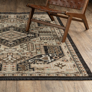 Oriental Weavers Legacy Axminster Woven Wool Nylon Area Rug Heriz Medallion Vintage Geometric Living Room 2' x 3' LLGY03060090ST