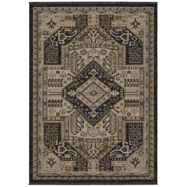 Oriental Weavers Legacy Axminster Woven Wool Nylon Area Rug Heriz Medallion Vintage Geometric Living Room 2' x 3' LLGY03060090ST