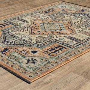 Oriental Weavers Legacy Serapi Inspired Axminster Woven Wool Nylon Area Rug with Distressed Abrash Jewel Tones 5'3" x 7'6" LLGY04160230ST