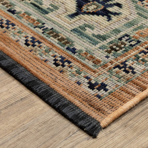 Oriental Weavers Legacy Serapi Inspired Axminster Woven Wool Nylon Area Rug with Distressed Abrash Jewel Tones 5'3" x 7'6" LLGY04160230ST