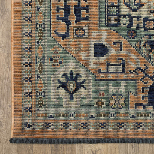 Oriental Weavers Legacy Serapi Inspired Axminster Woven Wool Nylon Area Rug with Distressed Abrash Jewel Tones 5'3" x 7'6" LLGY04160230ST